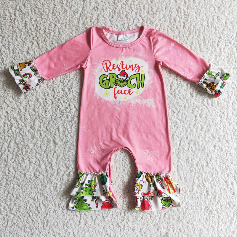 Pre order Resting Grinchface romper - ships end of October