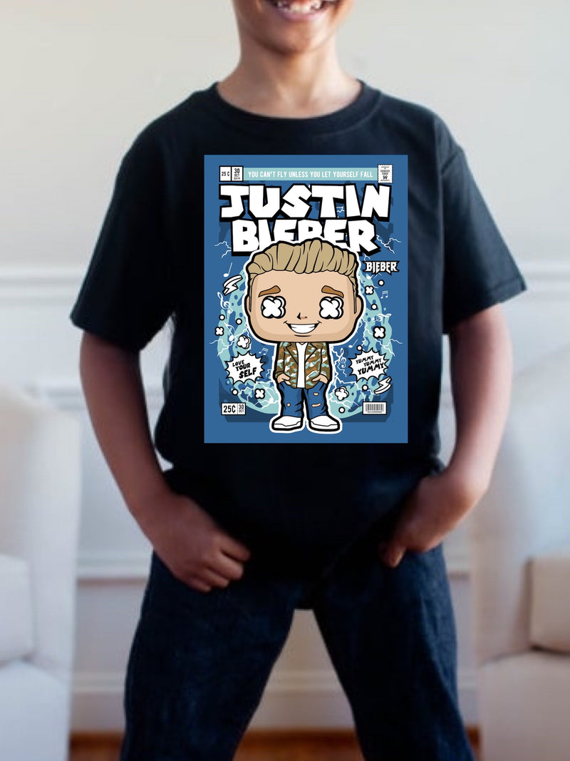 Pre order JUSTIN POP tee (tee as pictured ) 1.5 week -2 week Tat