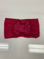 Head Wrap with Bow and Small Pom Poms RTS