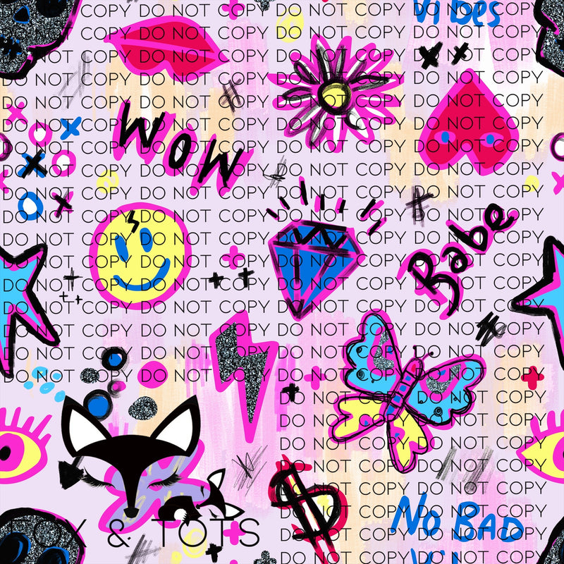 Light Pink Doodle Fabric
