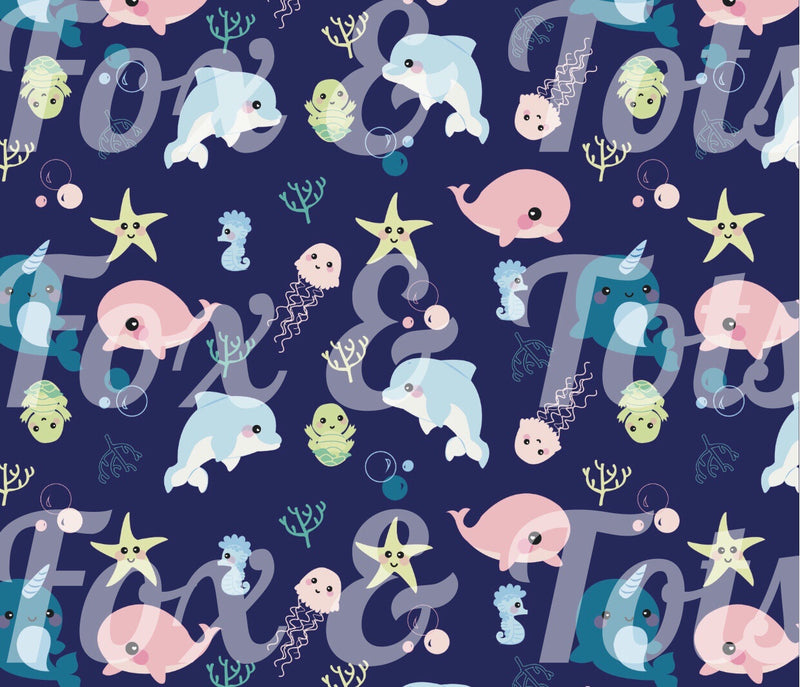 Baby Sea Creatures Fabric SMALL SCALE