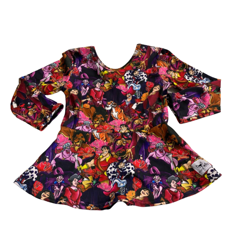 RTS floral villains  LONG SLEEVE  Peplum 8.27