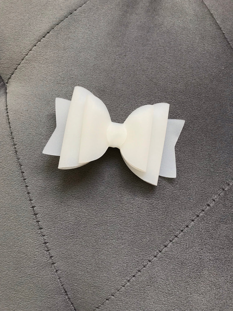 Small White Shimmer Pool Bow