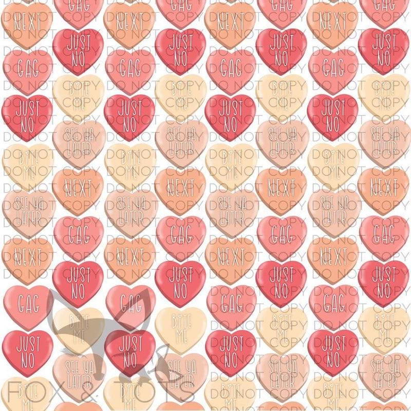 VDay Various Candy Hearts Fabric