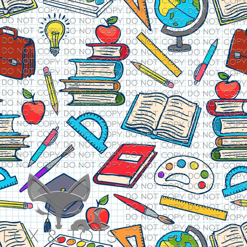 School Supplies Fabric