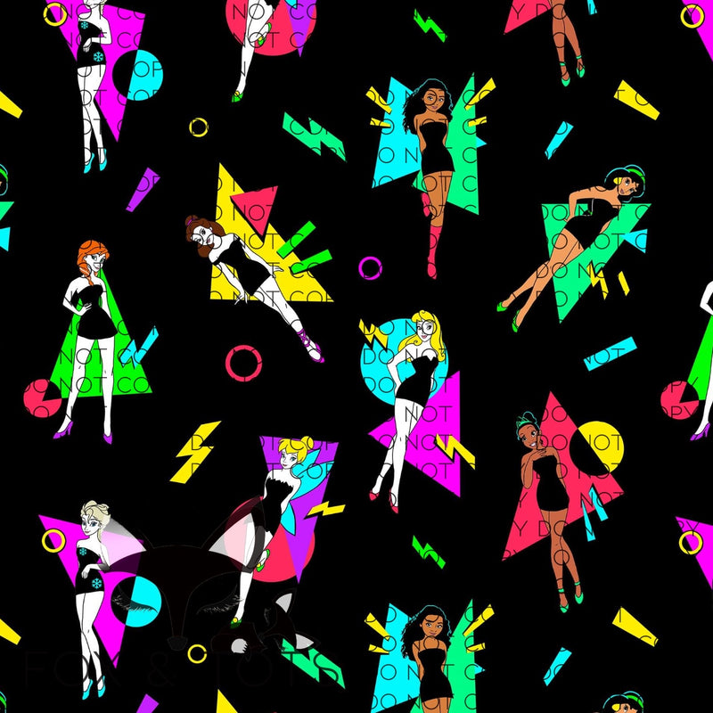 Neon Princesses Fabric