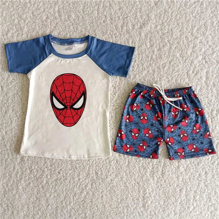 SPIDER-MAN - blue sleeves/ blue   SHORTS SET 2 PC Set - 2-3 week tat