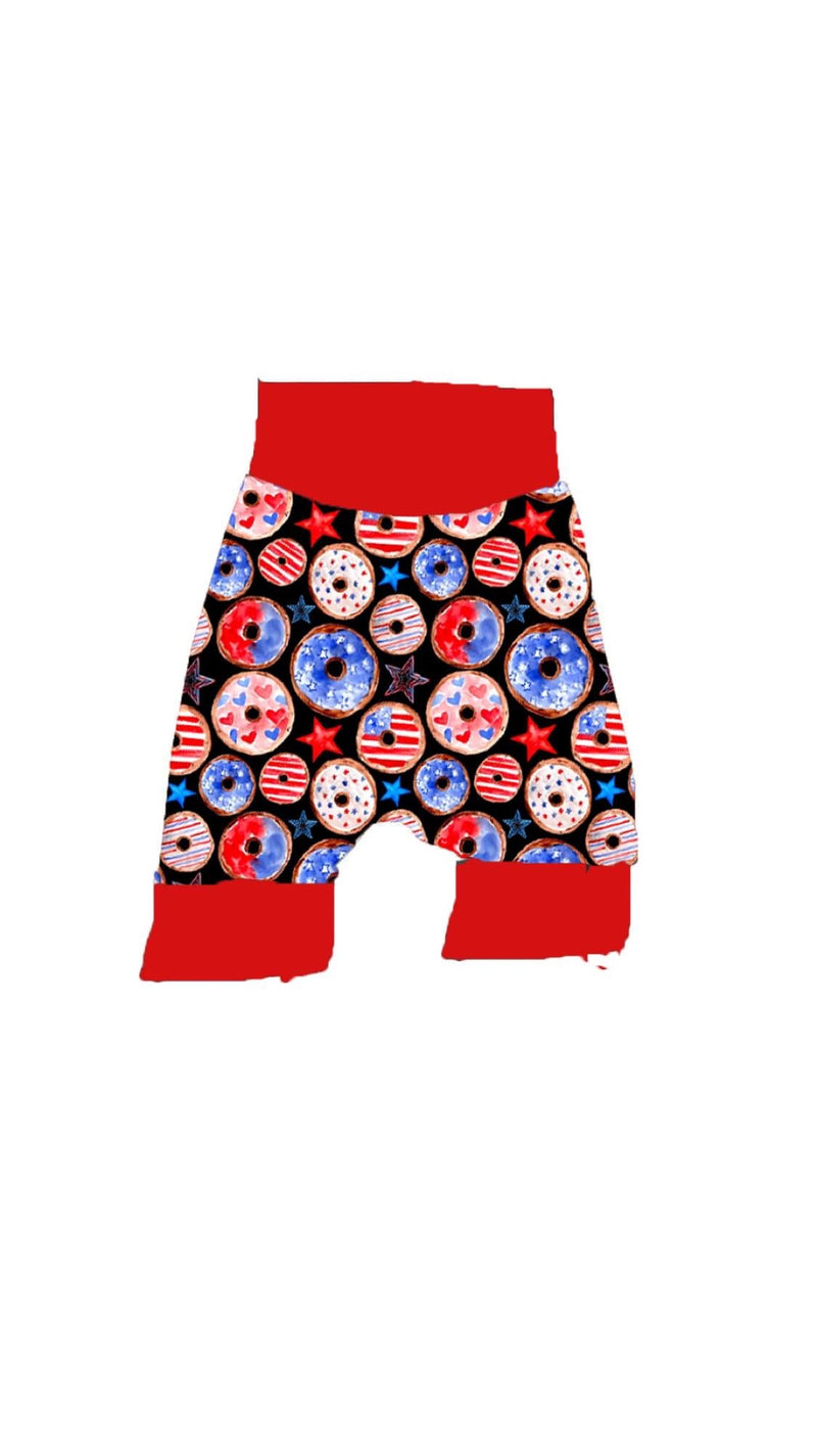 Patriotic Donut Harem Pants/ Shorts 4.23 RTS