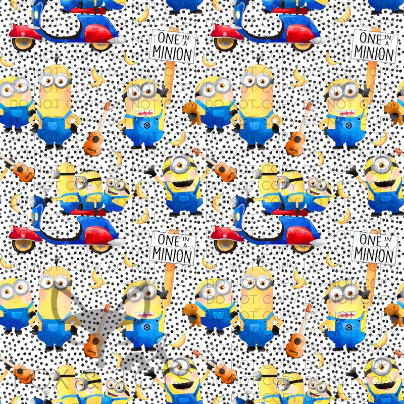 Polka dot Minion Fabric