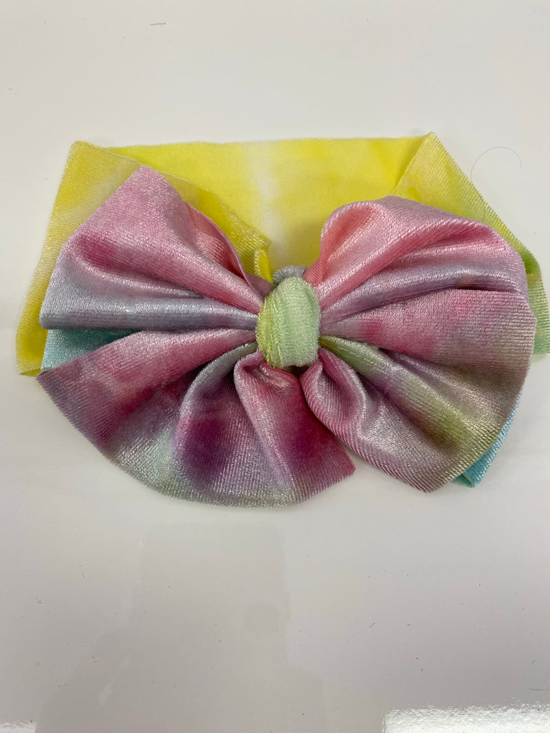 Velvet head wrap with bows RTS