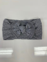 Head Wrap with Bow and Small Pom Poms RTS