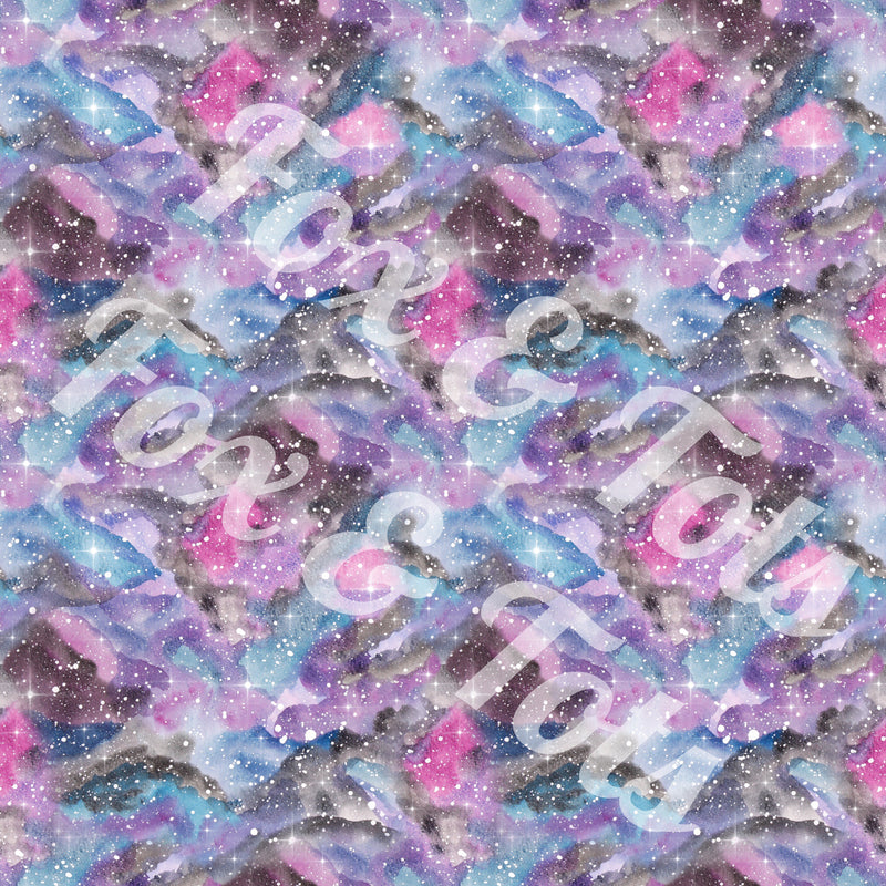 Prince Purple Galaxy Watercolor Fabric