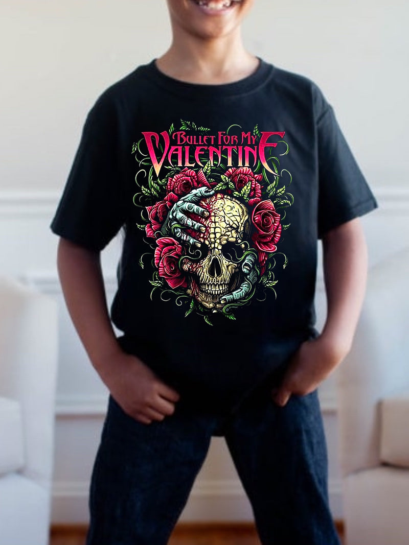 Pre order SKULL VALENTINE BAND tee (tee as pictured ) 1.5 week -2 week Tat