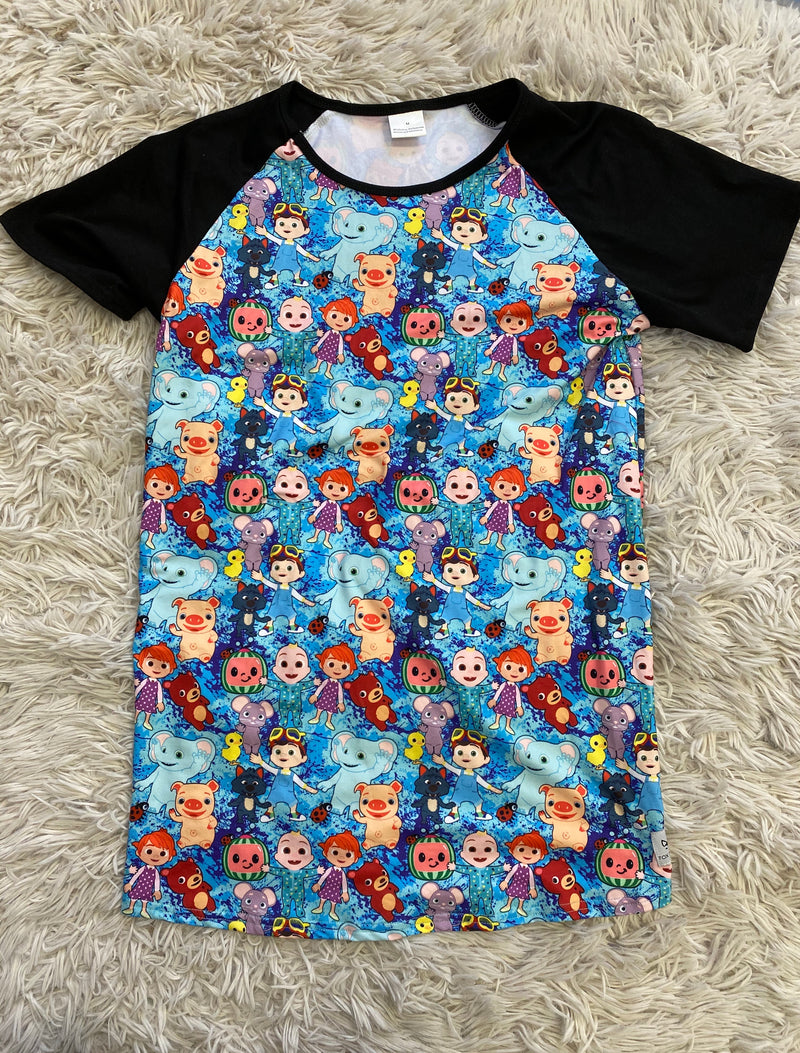 RTS COCOMELON Adult Tee with Black short sleeves