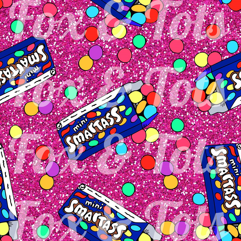 Pink Glitter Mini Smartass Fabric
