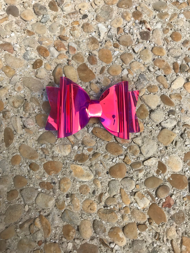 Small Pink Glossy Pool Bow