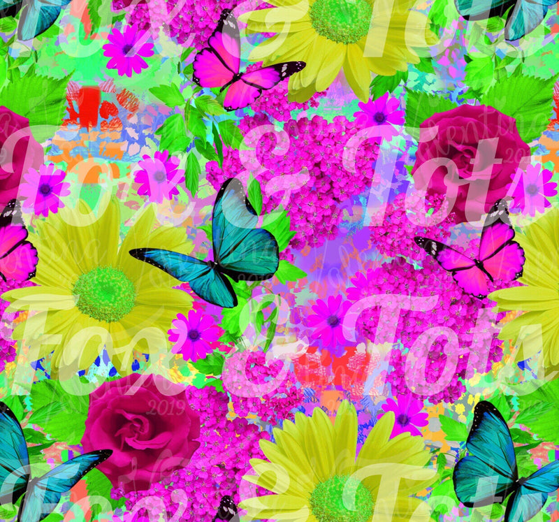 Butterfly Floral Fabric