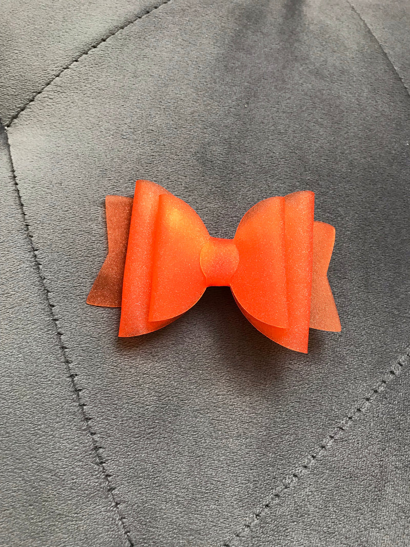 Small Orange Shimmer Pool Bow