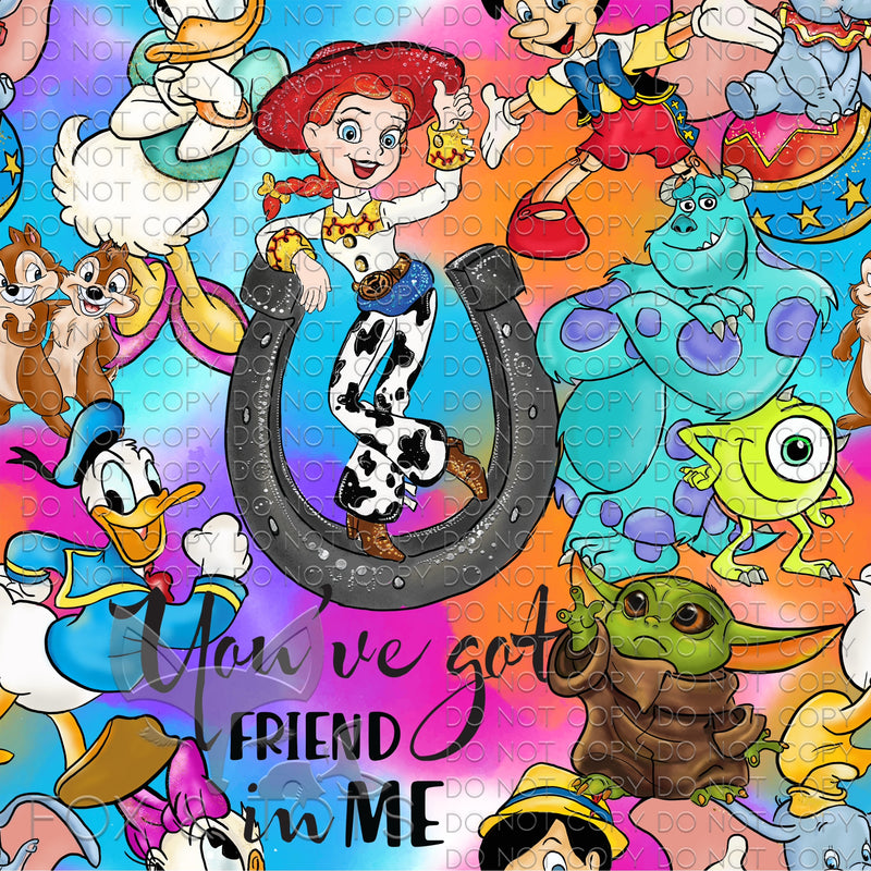 Friendly Watercolor Toys Fabric