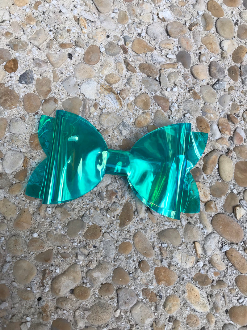 Large Green Glossy Pool Bow