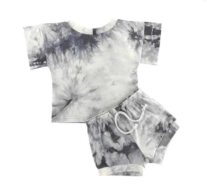 GRAY TIE DYE SHORT SET PREORDER MID MAY