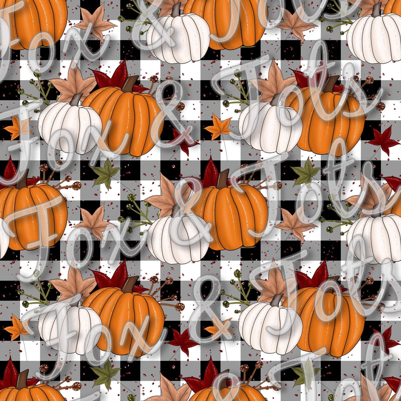 Plaid Pumpkin Fabric