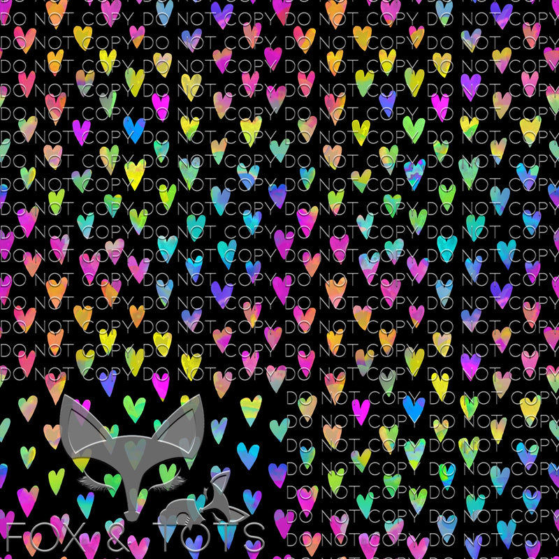 Rainbow Hearts Fabric