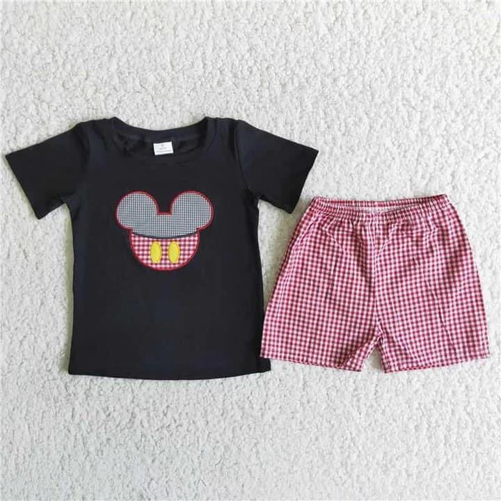 Checker Mickey 2 PC short Set - 2-3 week tat