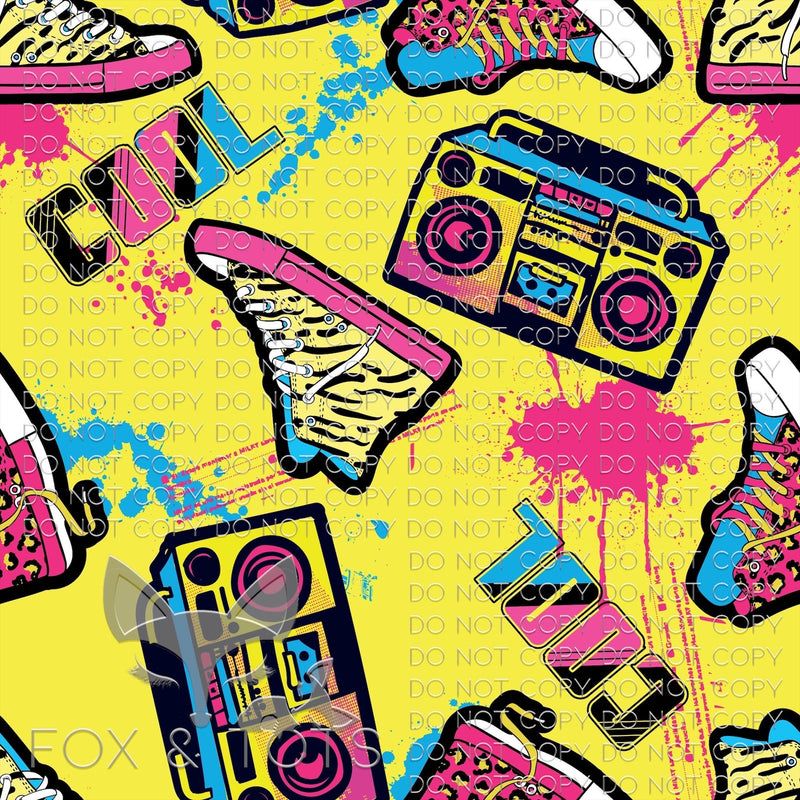 Cool Boombox and Hi-Tops Fabric