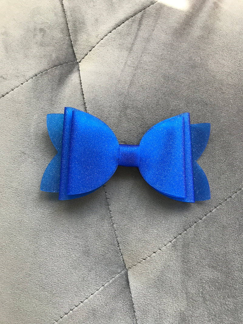 Large Blue Shimmer Pool Bow