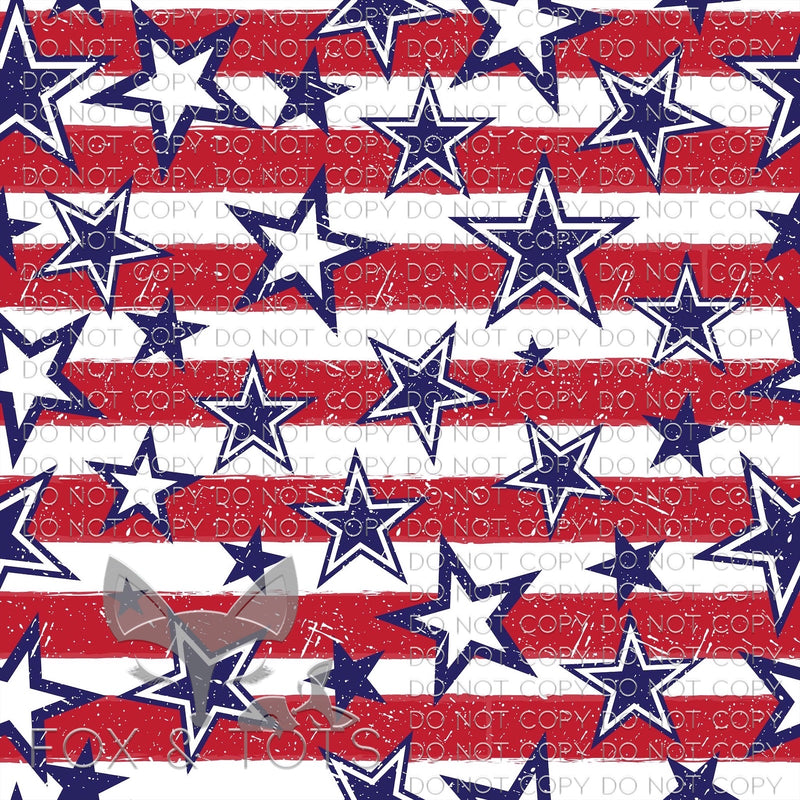 Patriotic Stars & Stripes Fabric