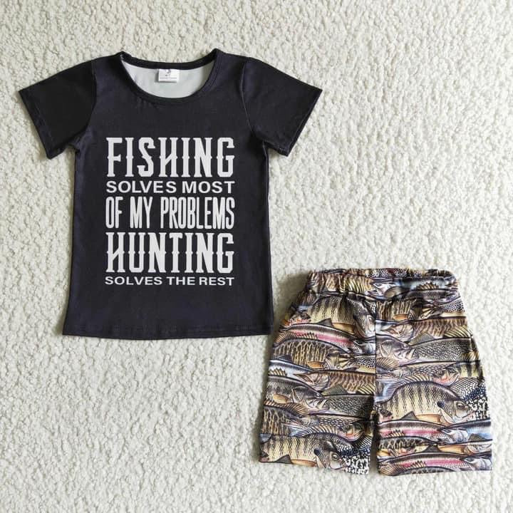 Fishing and hunting 2 PC short Set - 2-3 week tat