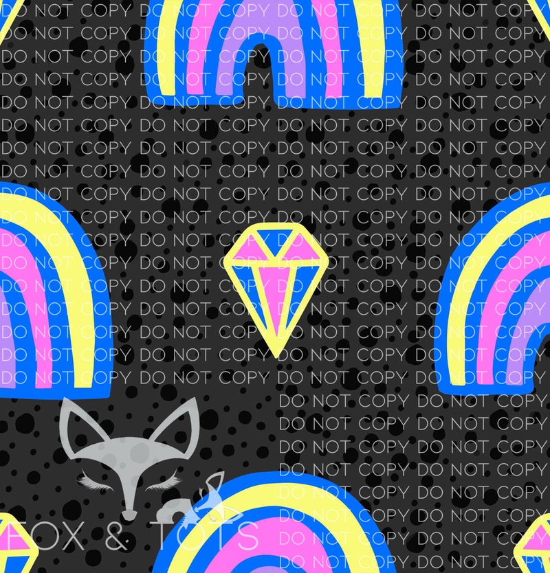 Pastel Rainbows and Diamonds Fabric