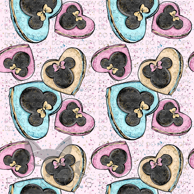 Mouse Cookie Hearts Fabric