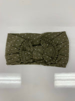 Head Wrap with Bow and Small Pom Poms RTS