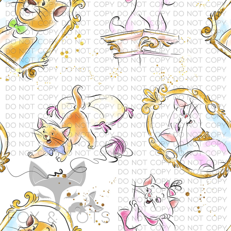 Aristocratic Kitties Fabric