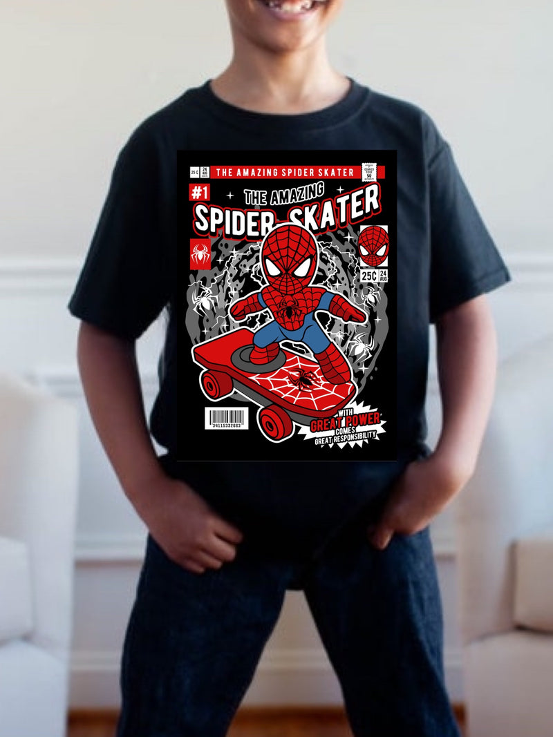 Pre order SPIDER SKATER tee (tee as pictured ) 1.5 week -2 week Tat