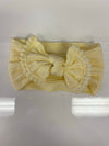 Head Wrap with Bow and Small Pom Poms RTS
