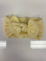 Head Wrap with Bow and Small Pom Poms RTS