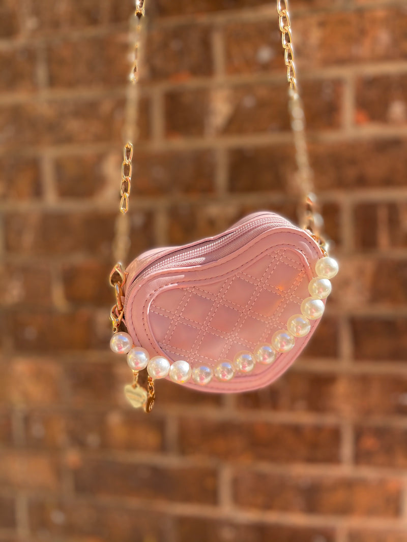 HEART PURSE WITH PEARLS -RTS