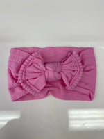 Head Wrap with Bow and Small Pom Poms RTS
