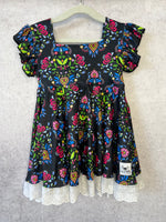 RTS FIESTA DARK FLORAL ruffle dress 3.18