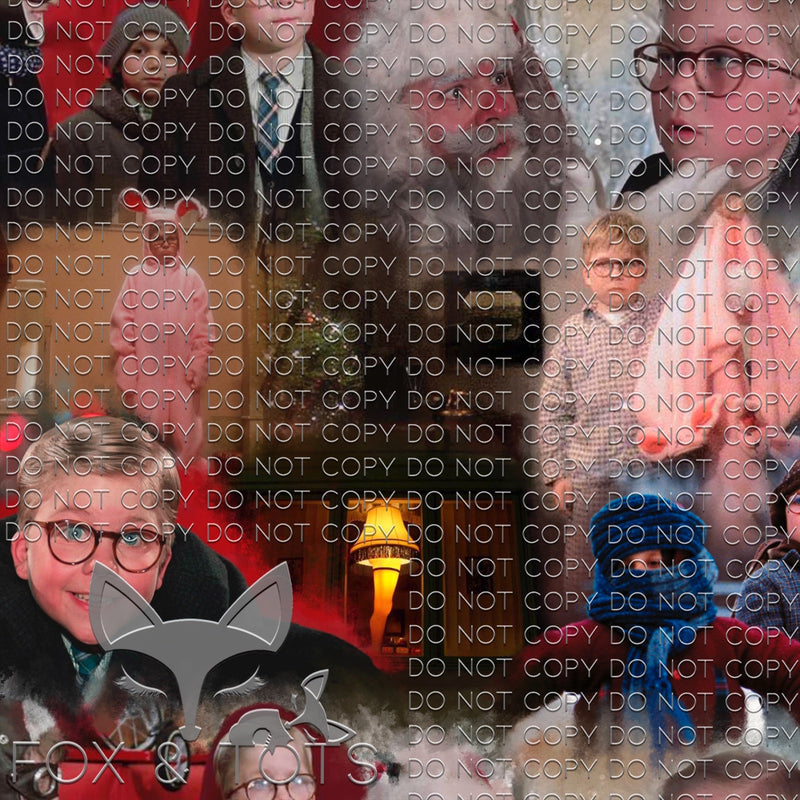 XMAS Story Faces Fabric