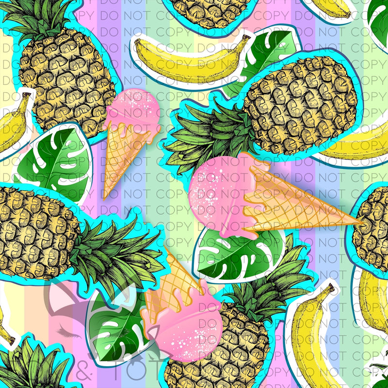 Pineapple Ice Cream Banana Fabric