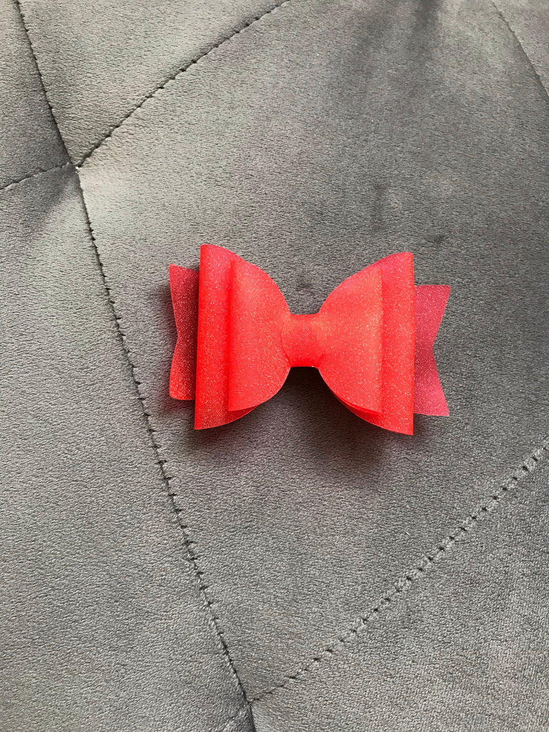 Small Red Shimmer Pool Bow