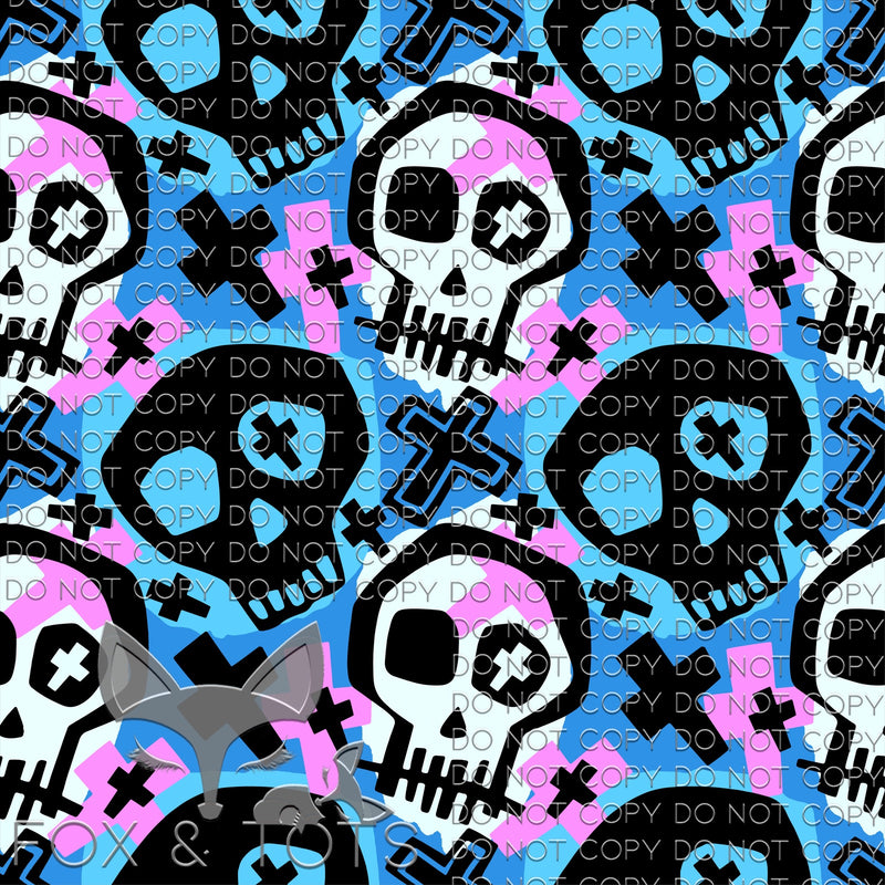 Skulls and Crosses Fabric
