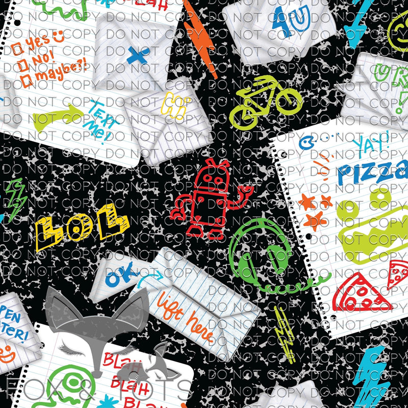 Doodle Notes Fabric