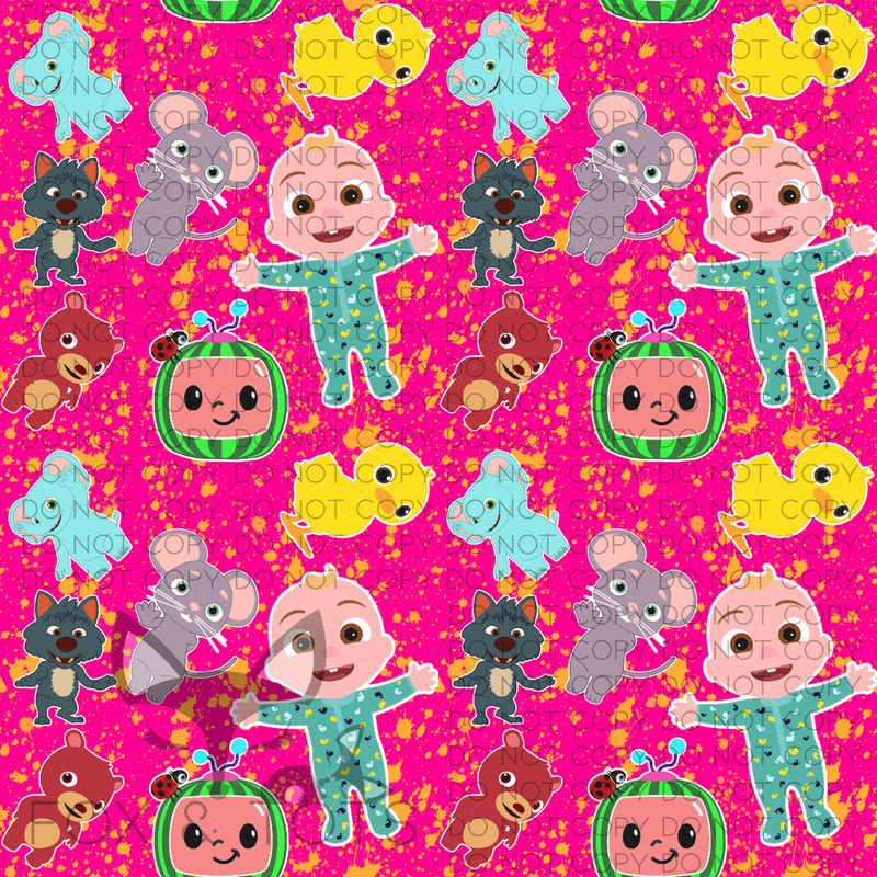 PINK COCOMELON Fabric
