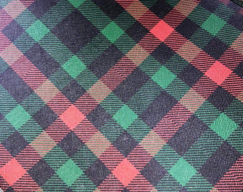 Christmas plaid Faux Leather