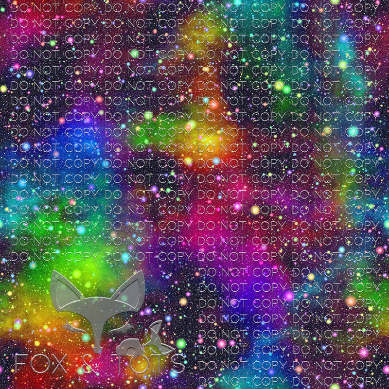 Rainbow Galaxy and Stars Fabric